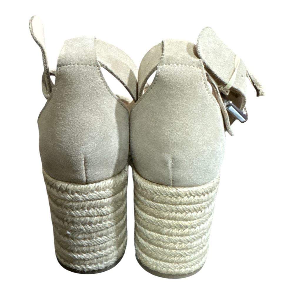 Marc Fisher Tan Varin Quilted Suede Espadrille Wedge Sandals - Picture 3 of 6